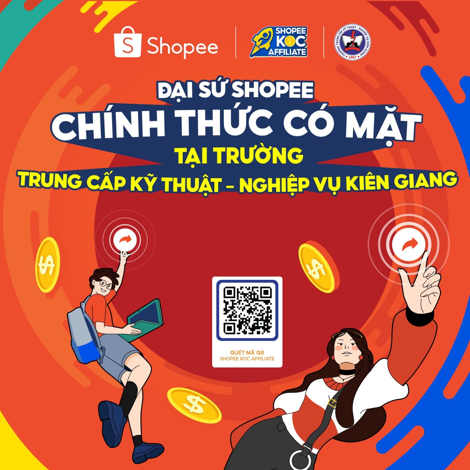 💥 ĐẠI SỨ SHOPEE - CHÍNH THỨC CÓ MẶT TẠI TRƯỜNG TRUNG CẤP KỸ THUẬT - NGHIỆP VỤ KIÊN GIANG 💥
