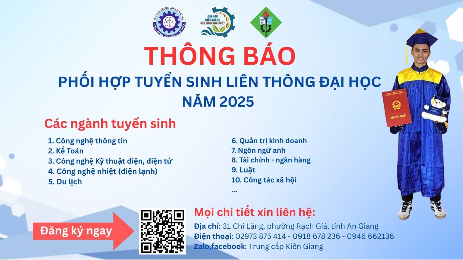 THÔNG BÁO PHỐI HỢP TUYỂN SINH LIÊN THÔNG ĐẠI HỌC NĂM 2025