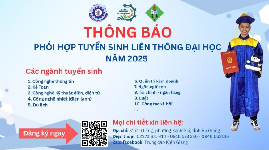 THÔNG BÁO: TUYỂN SINH ĐẠI HỌC CÁC HỆ VỪA LÀM VỪA HỌC - LIÊN THÔNG - VĂN BẰNG 2