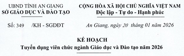 KẾ HOẠCH TUYỂN DỤNG VIÊN CHỨC NGÀNH GIÁO DỤC VÀ ĐÀO TẠO NĂM 2026